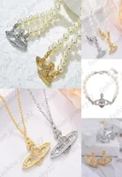 Perlenhalsketten Stift Saturn Halskette Designer Schmuck Armband Ohrring Perlen Mutter des Perlenanh￤ngers Diamant Kupfer 18k Gold 8661979