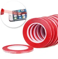 Whole100pcLlot Wysoka wytrzymałość 1 mm50m żel akrylowy klej czerwony taśma klejąca dwustronna taśma dla telefonu LCD Ekran 1750795