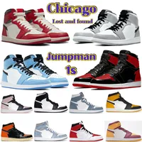 MENS 1 Basketball Shoes Designer Jumpman 1s Chicago Lost and Found Universit