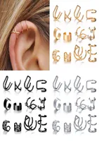 12 PCSlot Punk Simple Clip on Earring Set For Women skruva tillbaka ￶rh￤ngen Inga piercing ￶ron manschett Fashion Female Party Jewelry Gift4559844