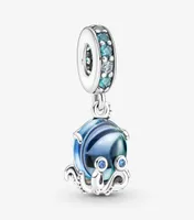 100 925 Sterling Silver Murano Glass Cute Octopus Dangle Charms Fit Original European Charm Bracelet Fashion Wedding Wedding6325046