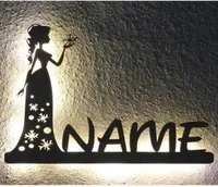 Wandlampen Holzlampe Personalisierte Gewohnheit Ihr Name K￶nigin Prinzessin f￼r M￤dchen Frauen Schlafzimmer Nacht Nacht Licht Wohnkulturwall6246535