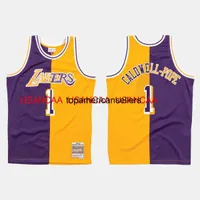 Stitched Kentavious Caldwell-Pope Split Purple Gold Jersey Any name number