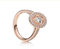 Glamour CZ Diamond Ring Luxury Designer 925 Sterling Silver Original Box Set f￶r Pandora Noble Elegant f￶r Pandora Women039S RI4772562