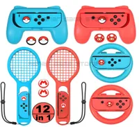 En 1 Nintendoswitch Accessories 2 Direction Wheel Tennis Racket Many agarre 6 Cubierta para Nitendo Switch Joy Controller Juego Cont7279390