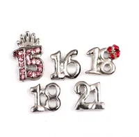100PCSlot Mix Silver Celebrate Birthday Number 15 16 18 21 Floating Locket Charms Fit For Glass Living Magnetic Memory Lockets9844241
