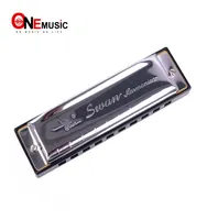 Harmonica SWAN BLUES 10 Hole C tone with case Brass stainless steel2322147