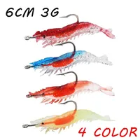 10pcs Lot 4 Color Mixed 6cm 3g shrimp baits soft baits lures hook hook fishing hooks pait piste tackle b7 43274v