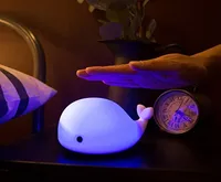 LED 어린이 야간 조명 소프트 실리콘 베이비 보육 램프 민감한 탭 컨트롤 7 단일 색상 및 다색 호흡 듀얼 6517959