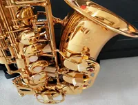 Professional Alto Saxophone YAS62 Gold Key Super Musical Instrument H￶gkvalitativ elektroforetisk guld Sax Mynstycke Gift1777466