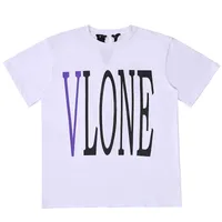 Vlone Mens Fashion Brand T Shirt Womens Print Letter Doodle White Tees Round Neck Designer Size S-XL