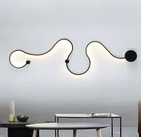 Creative Acrylic Curve Light Snake Led Lamp Nordic LED Belt Wall Sconce Decor Lighting Fixture WA1117837711