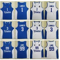 Mens Lithuania Prienu Vytautas Basketball Lamelo Ball Jerseys 3 Liangelo Ball Mundliform 99 Lavar Ball All Siched Team Blue White284G
