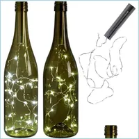 Cadenas LED 2021 Bater￭a al por mayor potencia de las luces de botella blanca c￡lida cuerda de forma de corcho para bistro bistre starry bar fiesta de San Valent￭n ca￭da dhths