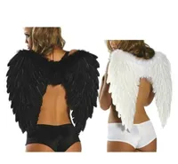 Feather Angel Wing Stage Realice Black White Pogray Accesorios de ropa Halloween Suministro de boda de bola de adultos Deco3779712