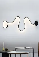 Creative Acrylic Curve Light Snake Led Lamp Nordic LED Belt Wall Sconce Decor Lighting Fixture WA1118422524