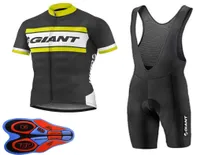 Giant Team Men Cycling Jersey kostym Kort ￤rm cykelkl￤der med haklappshorts Quickdrry Ropa Ciclismo Summer Mtb Bike Uniform Y9687817