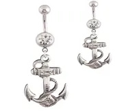 Body Jewelry Anchor Dangle Button Barbell Belly Navel Ring Bar Piercing Chain New Design for Girl Women Jewelry5346713