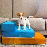 Pet Stairs Breathable Mesh Foldable Detachable Pet Bed Stairs Dog Ramp 2 Steps Ladder for Small Dogs Puppy Cat Bed Cushion Mat LJ201203211I
