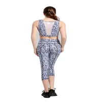 2018 Nuevo Black Red Geometry Printing Yoga Top Pants Women Sport Sport Yoga Sets Sportswear Fitness Gym Gym Ladies Drop Shippi207x