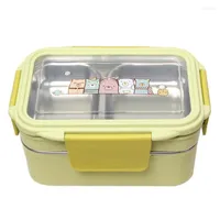 Dijkartikelen sets 594C roestvrijstalen geïsoleerde lunchbox Bento geschikt voor studenten en kantoorlekbestendig rechthoekcontainer