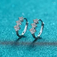 Stud Earrings 925 Sterling Silver Temperament Simple Moissanite Ear Buckles Passed Diamond Test Micro-set Women Birthday Party Gift
