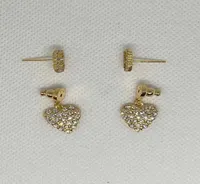 2020Luxury Sieraden Letter Love Earring Back Back Womens Diamondstudded Brass Earrings Internet Celebrity Fashion7692493