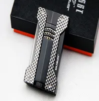 Jifeng Cigar Light Fibre de carbone avec m￩tal ￩tanche 1 torche flamme ￠ jet droit plus l￩ger utilisation de la boutique ￠ gaz butane box2856544