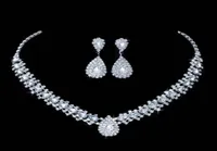 Luksusowe zestawy biżuterii ślubnej do ślubnej biżuterii Druhna Drop Naszyjnik Austria Crystal Whole Gift6232335