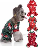 Dog Christmas Pyjamas Kostuums Leuke PJS Dog Apparel Sublimation Print Flanel Pet Desse Winter Holiday Outfit shirt voor honden ONE6957202