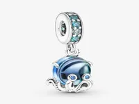 100 925 Sterling Silver Murano Glass Cute Octopus Dangle Charms تناسب السحر الأوروبي الأصلي أزياء Wedding Wedding3103900