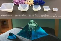 4サイズの透明なピラミッドシリコンカビDIY樹脂装飾クラフトホームデコレーションジュエリー金型石鹸金型樹脂カビRE2305426