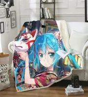 CLOOCL Factory Intero Anime Girl Miku Coperte Miku 3D Stampa 3D Casual Sherpa Copriva a doppio strato Sherpa su Bed Home Textiles Dreamli1120244