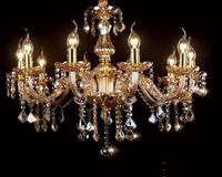 Mode moderne kristal kroonluchter eetkamer lamp kandelabra kristal kroonluchters kaars voor huis European kaarsen kroonluchters3264546