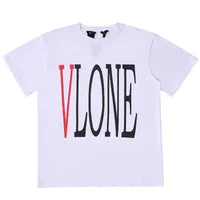 Vlone Mens Fashion Brand T Shirt Womens Print Fine Letter Tees Round Neck Designer Size S-XL