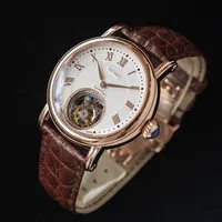 Sugess Tourbillon Mechanical Watch أصلي Seagull ST8000 Movement Mens Wristwatch Luxury Weight Balance Balance Werstwatch241p