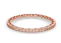 Новая 18 -километровая розовая зачарованная корона Слушайте Кольцо Оригинальная коробка для Pandora 925 Sterling Silver C -Diamond Women Wedding Ring Set1412751