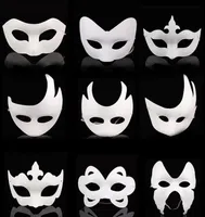 Hele witte ongeverfd gezicht masker gewoon leeg versie papier pulp masker diy masquerade masque party masker7759190