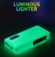 Nieuwste Luminous gas aanstekers Jet Winddichte boog plasma USB laadbare lichtere metalen fakkel elektrische butaanpijp sigaaraansteker cadeau9869454
