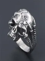 Gothic Men039s Pinting Ring Biker Skull Stal nierdzewna męska pierścienie vintage Mężczyźni biżuteria Wysoka jakość akcesoria 7432964532