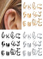 12 PCSlot Punk Simple Clip on Earring Set For Women skruva tillbaka örhängen Inga piercing öron manschett Fashion Female Party Jewelry Gift8917123