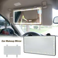 Car Interior Makeup Mirror with LED Light Auto Visor HD Cosmetic Mirrors Universal Car Vanity Sun Visor Shade Mirror Smart Touch244d