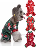 Dog Christmas Pyjamas Kostuums Leuke PJS Dog Apparel Sublimation Print Flanel Pet Desse Winter Holiday Outfit shirt voor honden ONE6832390