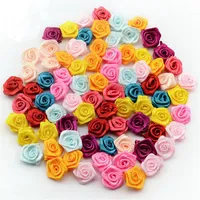 1000pcs lot Hair Product DIY Hair Accessories 15mm Satin Ribbon Flower Rose for crafts clothing headbands Wedding shoes Accessories230m