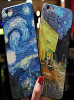3D Relief Van Gogh Phone Case для iPhone 7 Plus 8 6 6S x Cover TPU для iPhone 13 12 Mini 11 Pro XS Max SE 2 XR Starry Sky Case Y101238933
