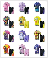 레이싱 세트 Keyiyuan 2022 Children Bike Wear Summer Kids Short Sleeve Cycling Clothing Set MTB Jersey Suit Abbigliamento Ciclismo
