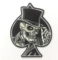 Quality Spades Top Hat Skull Embroidered Iron On Patch Motorcycle Biker Club MC Front Jacket Vest Patch Detailed Embroidery 2745311