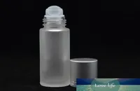 10ml 1 3oz Thick Frosted Clear Glass Roll On Bottle Empty Essential Oil Perfume Bottles With Metal Roller Ball Silver Cap1033391