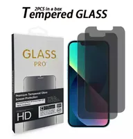 2pack 9H Privacy Screen Protector For iPhone 14 Pro Max 11 12 13 Mini 7 8 Plus Samsung Anti-spy Protective Tempered Glass with Retail Package