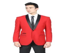 O noivo Tuxedos Apple trouxe o colar de lazer vermelho preto Red Single Linha Um Button Man Suit para ocasiões formais Jaqueta de terno4652477